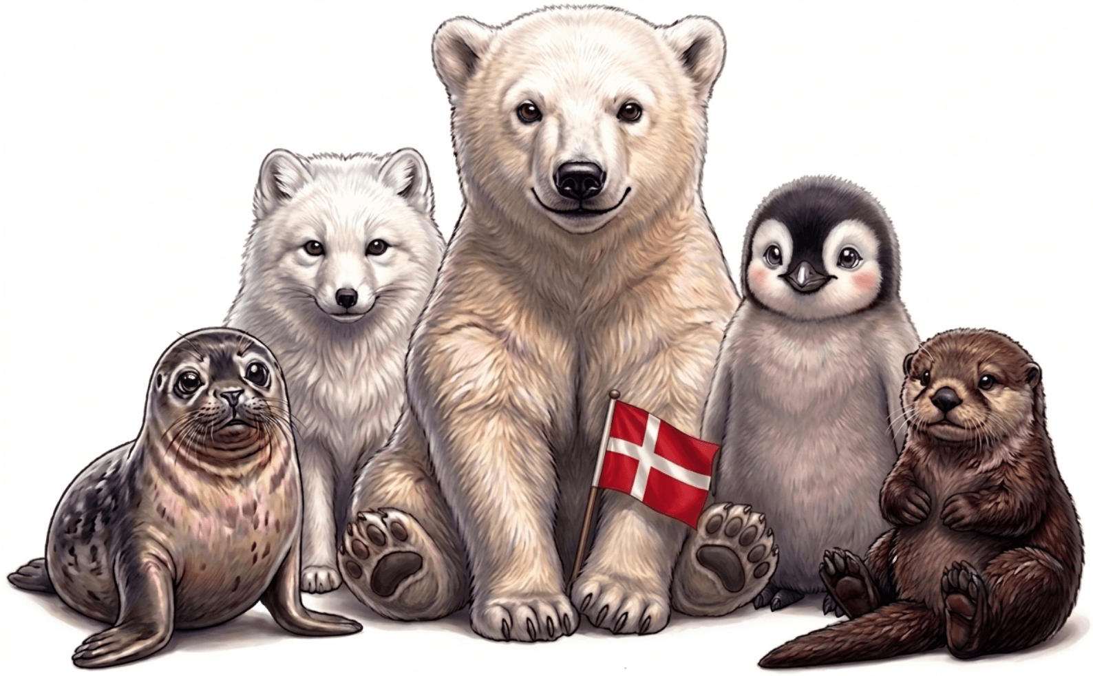 Arktiske dyr med flag #7